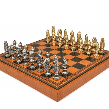 Jeu d'échecs Moncada, vue rapprochée des deux armées sur l'échiquier