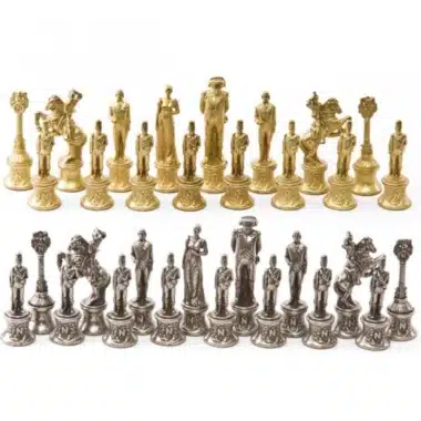 Jeu d'Échecs Napoléon - Échiquier en Similicuir & Pièces en Métal – Image 7