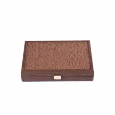 Set de Domino Camel - Coffret en Bois et en Similicuir