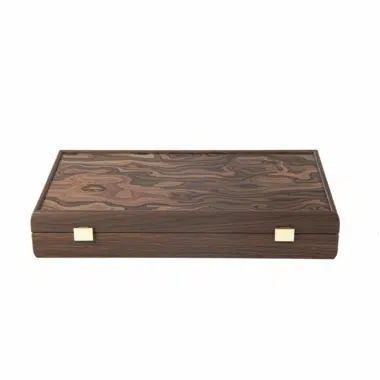 Ensemble de Poker - Coffret en bois de Noyer Foncé avec Placage de Ronce Californienne sur le Couvercle