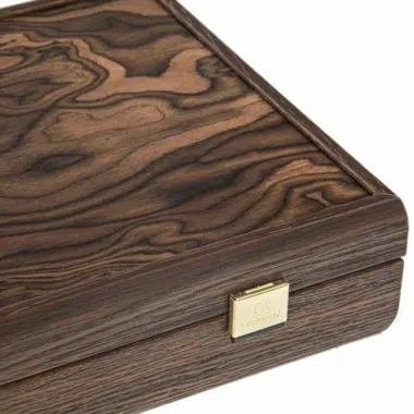 Ensemble de Poker - Coffret en bois de Noyer Foncé avec Placage de Ronce Californienne sur le Couvercle – Image 5