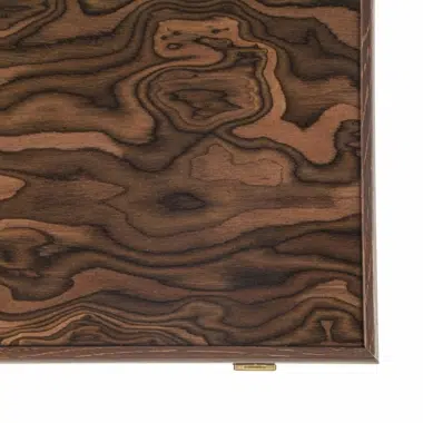Ensemble de Poker - Coffret en bois de Noyer Foncé avec Placage de Ronce Californienne sur le Couvercle – Image 6