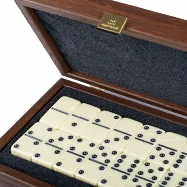 Set de Domino - Coffret en Bois en Ronce de Noyer de Californie – Image 3