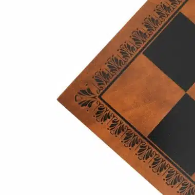 Jeu d'Echecs Contemporain en Bois d'Acacia & Échiquier en Similicuir Marron – Image 6