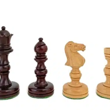 Jeu d'Echecs et Échiquier en Bois de Rose Foncé – Image 4
