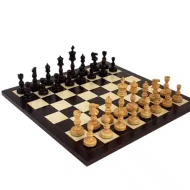Jeu d'Echecs et Échiquier en Bois de Rose Foncé