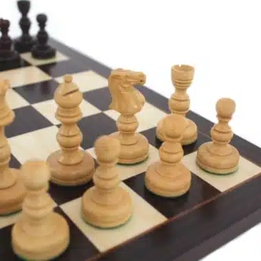 Jeu d'Echecs et Échiquier en Bois de Rose Foncé – Image 3