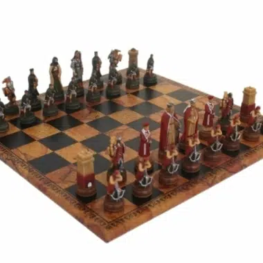 Jeu d'Echecs Camelot - Échiquier Similicuir & Jeu d'échecs en Résine