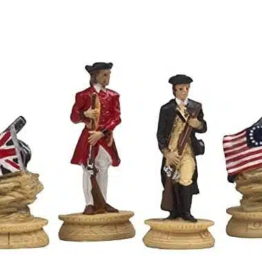 Alternative view of Jeu d'Echecs Révolution Américaine en Etain et Échiquier en Similicuir