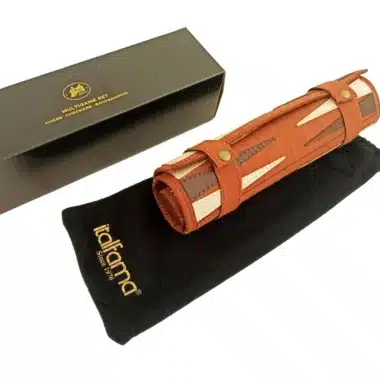 Ensemble Jeu d'Echecs, Dames et Backgammon Enroulable Marron
