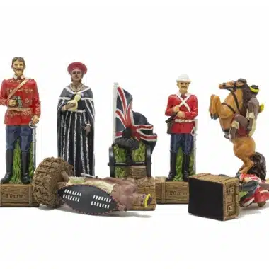Jeu d'Echecs Britannique VS Zoulous - Échiquier en Bois & Jeu d'Échecs en Résine Peint à la Main – Image 4