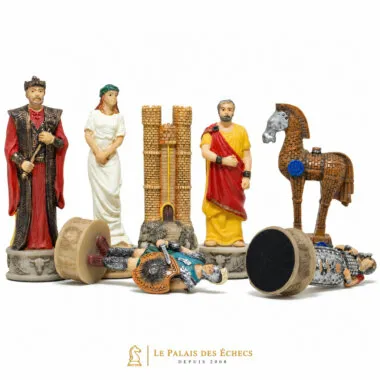 Pièces Bataille de Troie : roi, dame, tour, fou et cheval de Troie