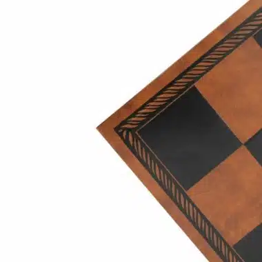 Jeu d'Echecs Staunton Metal et Bois et Échiquier en Similicuir Marron – Image 9