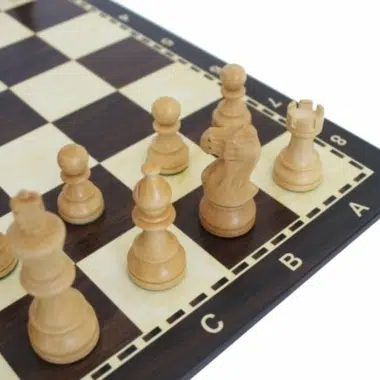 Alternative view of Grand Jeu d'Echecs Staunton en Bois d'Acacia et Echiquier en Bois Alphanumérique