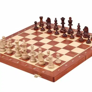 Echiquier et Jeu d'Echecs en Bois avec Rangement