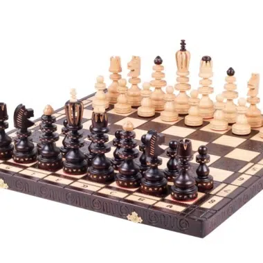 Grand Jeu d'Echecs et Echiquier Pliable en Bois avec Rangement