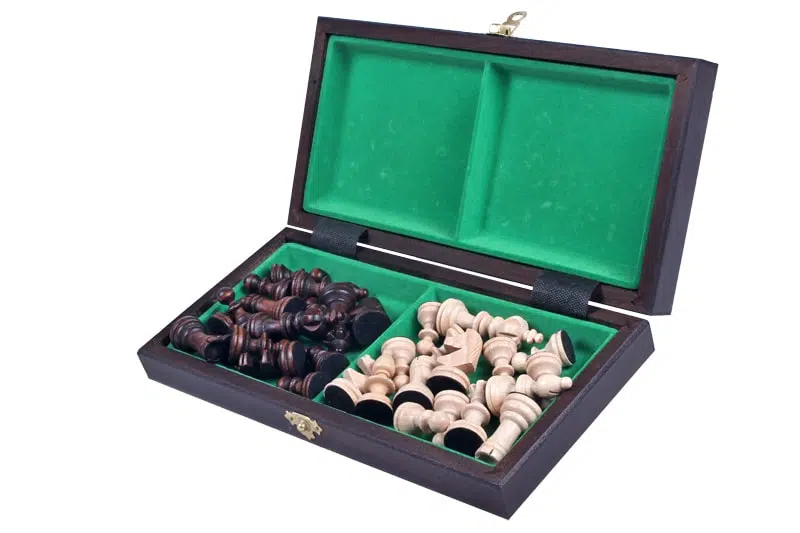 Petites Pieces Echecs en Bois et Plateau de Jeu en Bois Alphanumerique et Pliant – Image 2