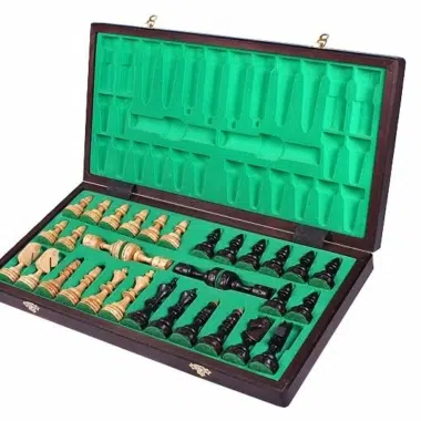 Alternative view of Grand Jeu d'Echecs et Plateau de Jeu Pliant en Bois avec Rangement