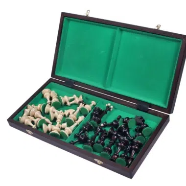 Alternative view of Grand Echiquier Pliable et Pieces Echecs Decoratives en Bois avec Rangement
