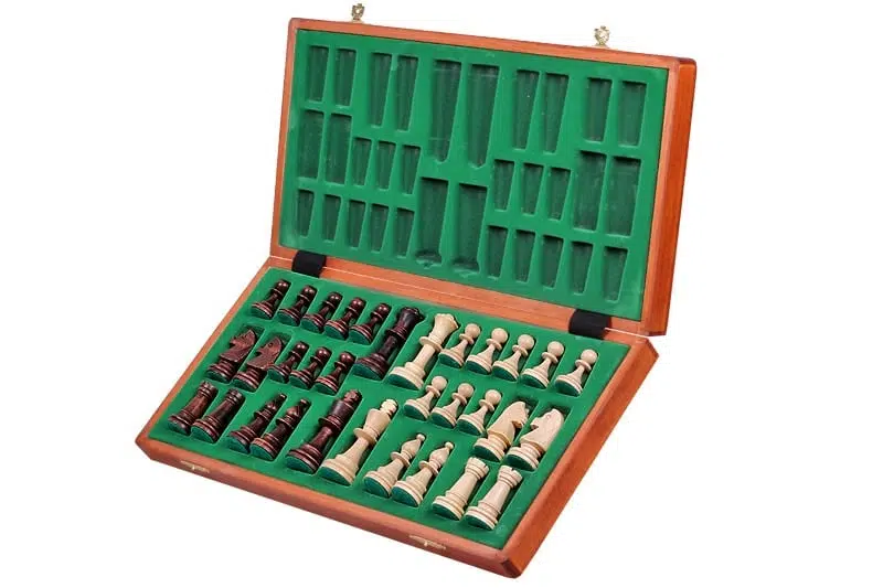 Echiquier et Jeu d'Echecs en Bois avec Rangement – Image 2
