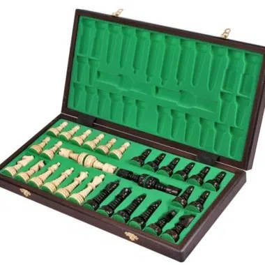 Alternative view of Grand Jeu d'Echecs et Echiquier Pliant en Bois avec Rangement