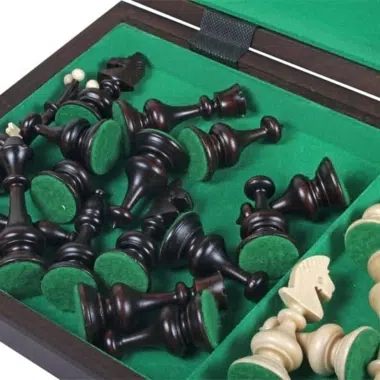 Grand Echiquier Pliable et Pieces Echecs Decoratives en Bois avec Rangement – Image 6