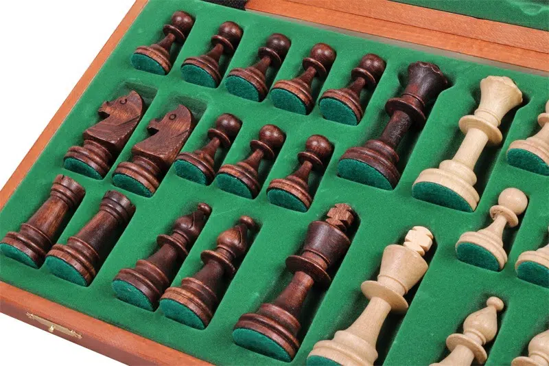 Echiquier et Jeu d'Echecs en Bois avec Rangement – Image 5