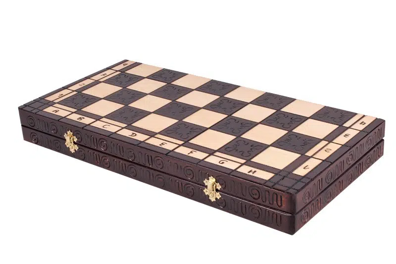 Grand Jeu d'Echecs et Echiquier Pliable en Bois avec Rangement – Image 8
