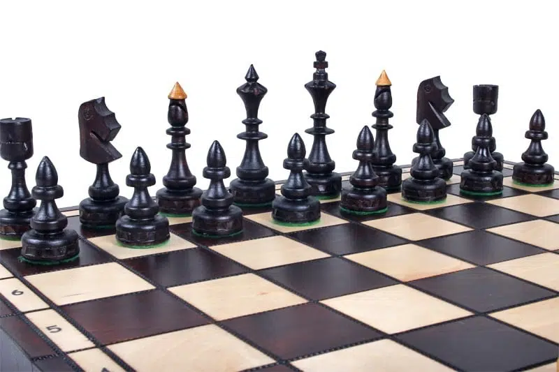 Grand Jeu d'Echecs et Plateau de Jeu Pliant en Bois avec Rangement – Image 3