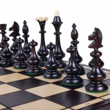 Grand Echiquier Pliable et Pieces Echecs Decoratives en Bois avec Rangement – Image 3