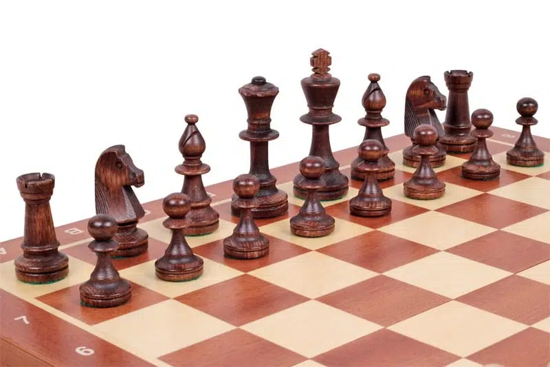 Echiquier et Jeu d'Echecs en Bois avec Rangement – Image 3
