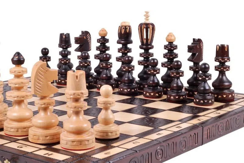 Grand Jeu d'Echecs et Echiquier Pliable en Bois avec Rangement – Image 7
