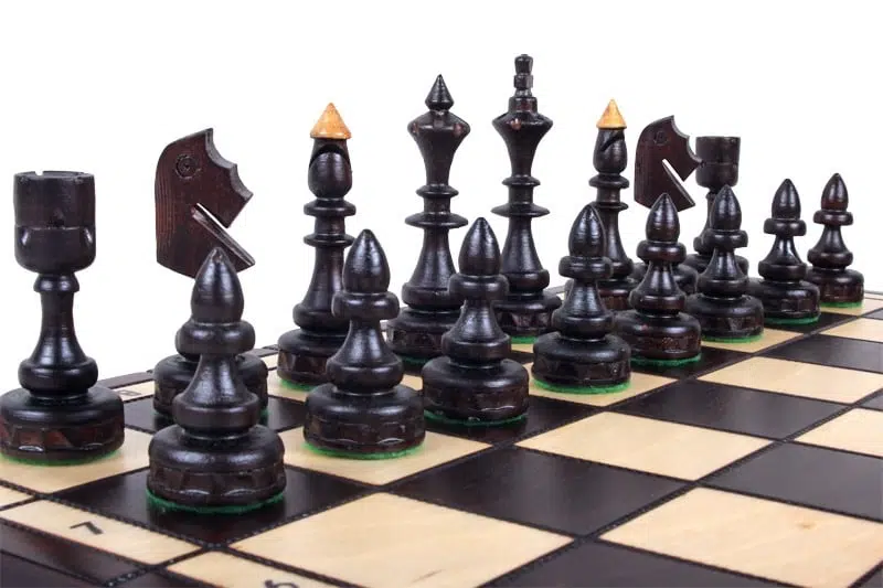 Grand Jeu d'Echecs et Plateau de Jeu Pliant en Bois avec Rangement – Image 7