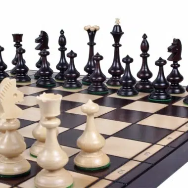 Grand Echiquier Pliable et Pieces Echecs Decoratives en Bois avec Rangement – Image 5
