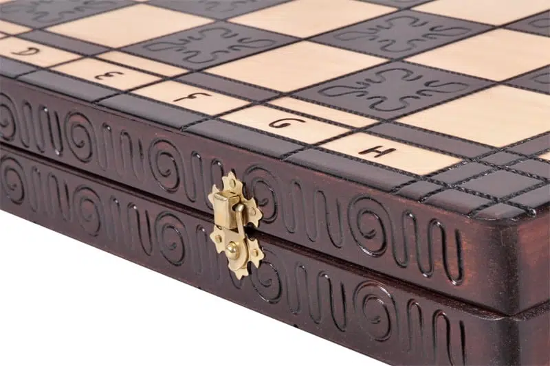 Grand Jeu d'Echecs et Echiquier Pliable en Bois avec Rangement – Image 9