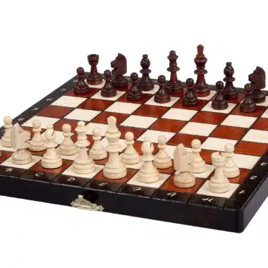 Petit Jeu d'Echecs Magnetique en Bois avec Rangement