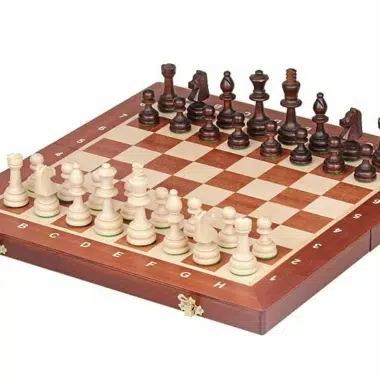 Echiquier Pliable et Jeu d'Echecs en Bois avec Rangement