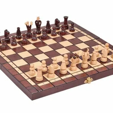 Jeu d'Echecs et Jeu de Dames Pliable en Bois