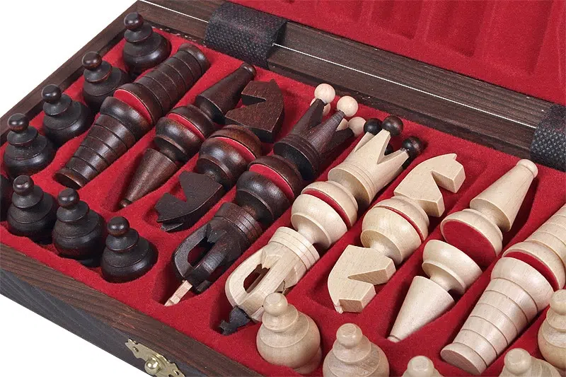 Jeu d'Echecs en Bois Orné Pliable - 31x31 cm – Image 8