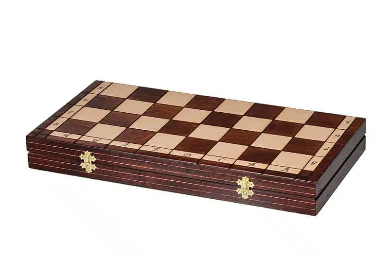 Echiquier Pliable en Bois et Pieces Echecs Spartiates avec Rangement – Image 7