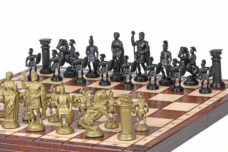 Echiquier Pliable en Bois et Pieces Echecs Spartiates avec Rangement – Image 5