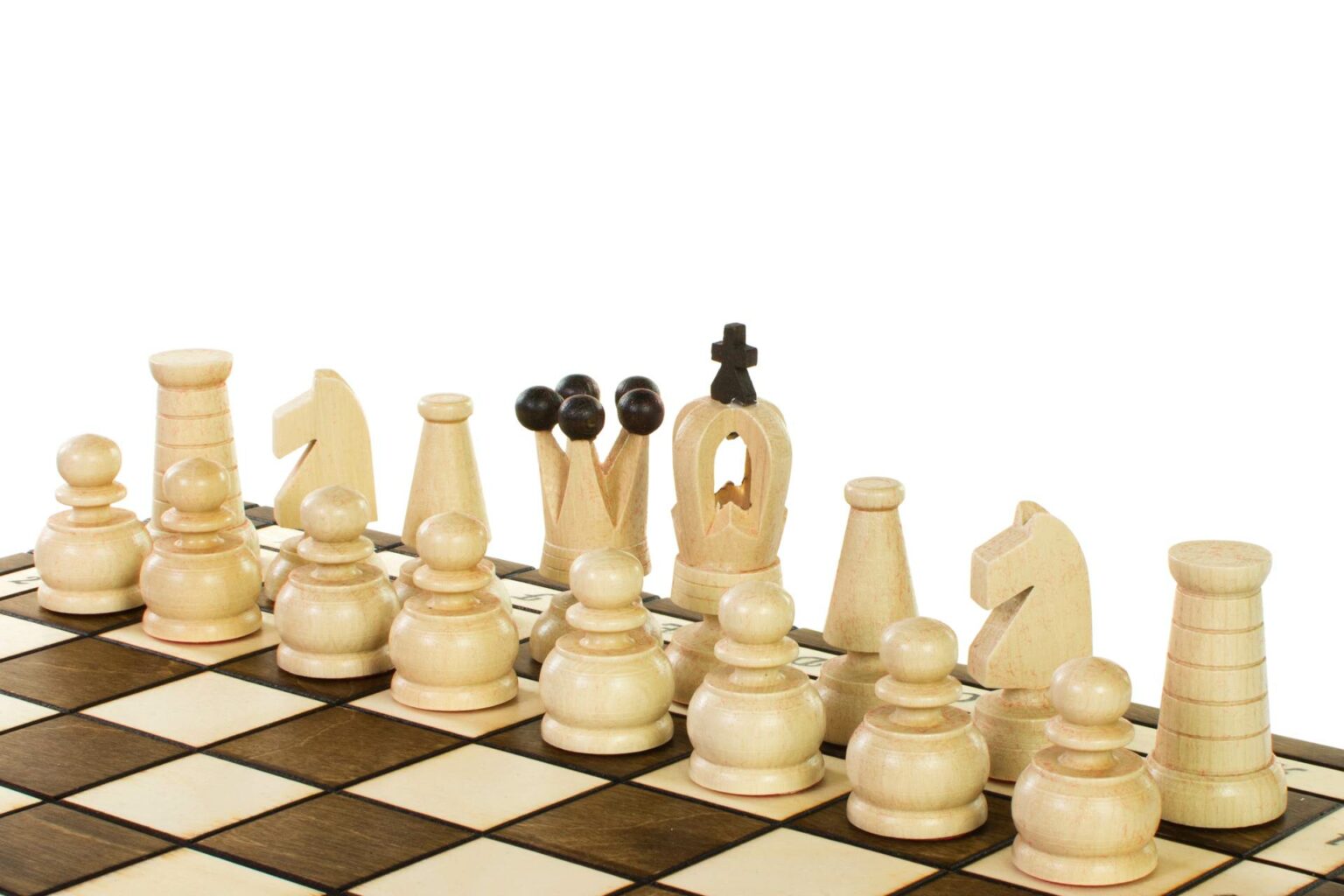 Jeu d'échecs de voyage en bois d'olivier