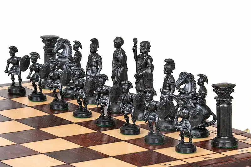 Echiquier Pliable en Bois et Pieces Echecs Spartiates avec Rangement – Image 4