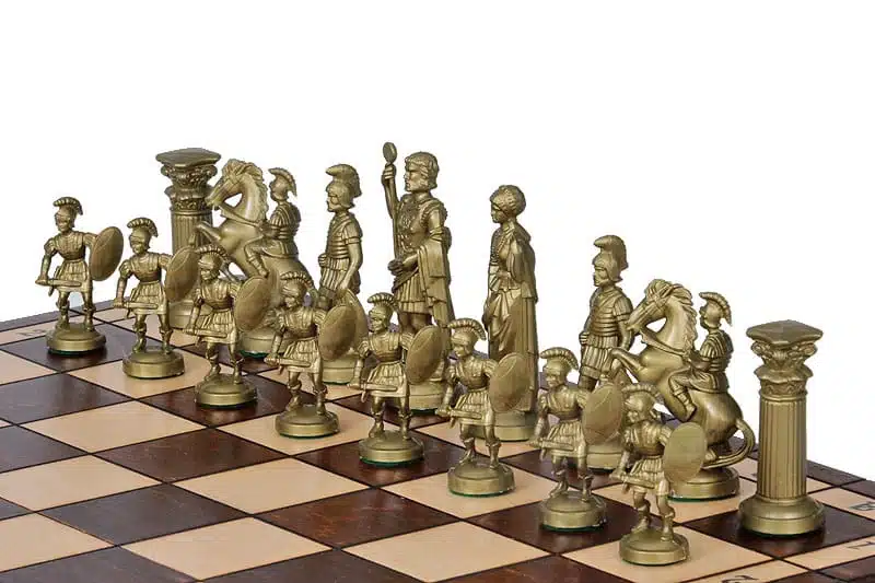 Echiquier Pliable en Bois et Pieces Echecs Spartiates avec Rangement – Image 3