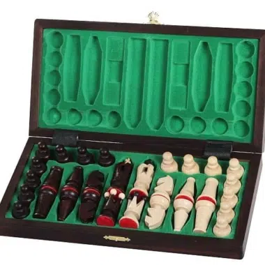 Alternative view of Jeu d'Echecs de Voyage en Bois Pliable
