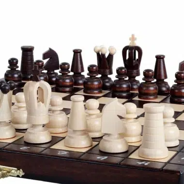 Jeu d'Echecs de Voyage en Bois Pliable