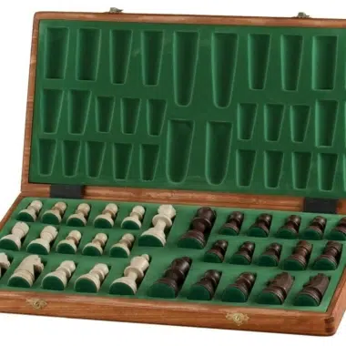 Alternative view of Echiquier en Bois Pliable et Pieces Echecs Staunton en Bois avec Rangement