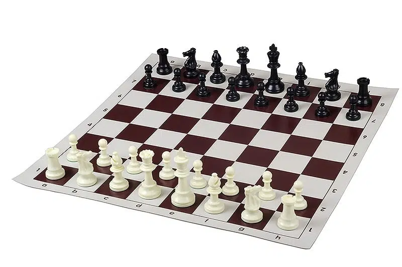 Echiquier Rouleau avec son Rangement, Pieces Echecs Plastiques et Pendule – Image 2