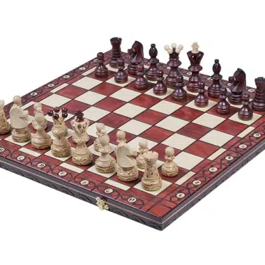 Grandes Pieces Echecs Decoratives en Bois et Echiquier Pliant avec Rangement