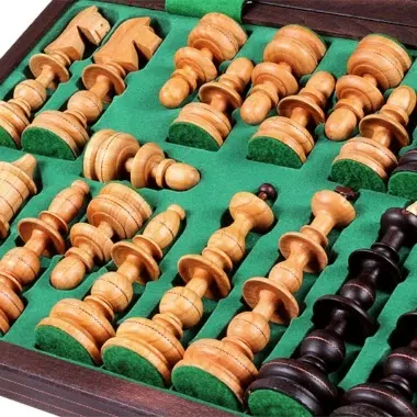 Jeu Echecs et Echiquier Geant en Bois Pliant – Image 8
